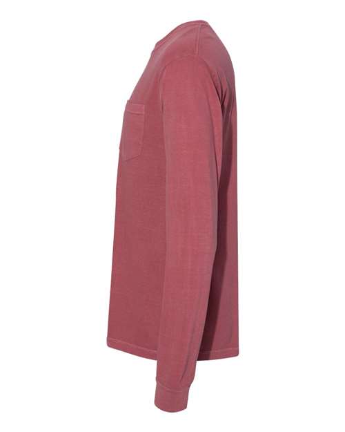 Heavyweight Ring Spun Long Sleeve Pocket Tee. 4410