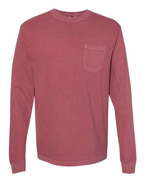 Heavyweight Ring Spun Long Sleeve Pocket Tee. 4410